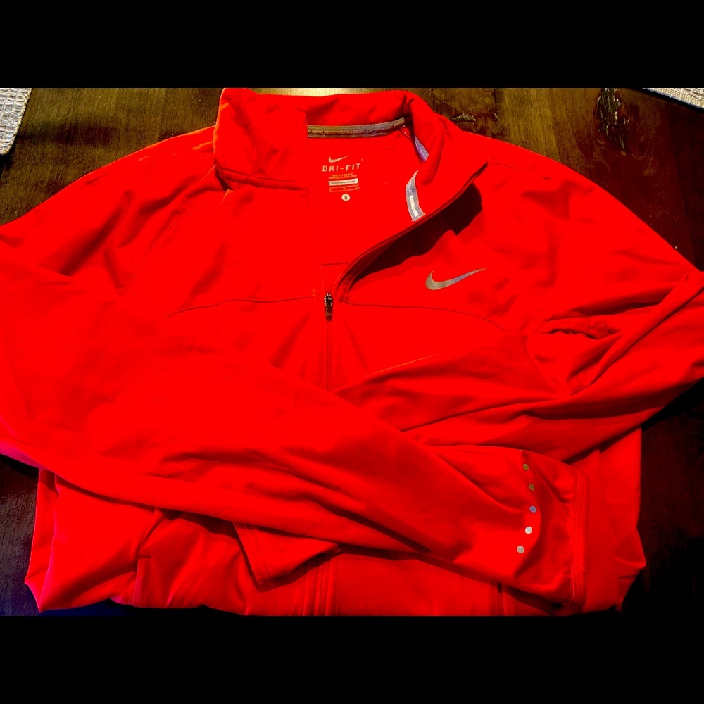 Womens nike dri fit red zip up